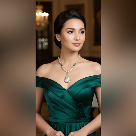 22 inch Mixed Jade beads Patina made Necklace NWOT - Picture 16 of 16